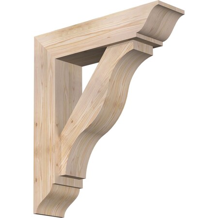 Ekena Millwork Funston Traditional Smooth Bracket w/ Offset Brace, Douglas Fir, 7 1/2"W x 30"D x 34"H BKT0806X30X34FST01SDF
